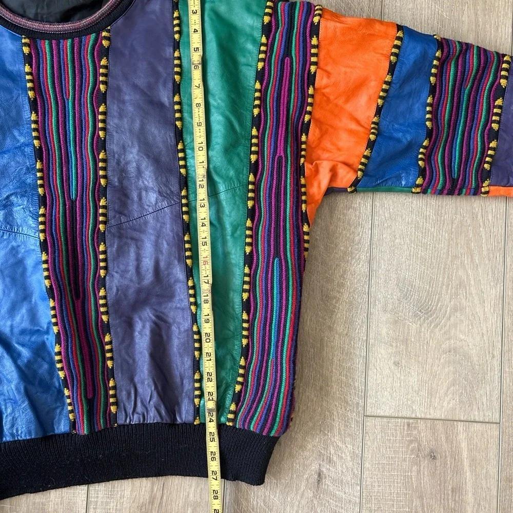 Colorful Patchwork Striped Retro Jacket - Multicolor